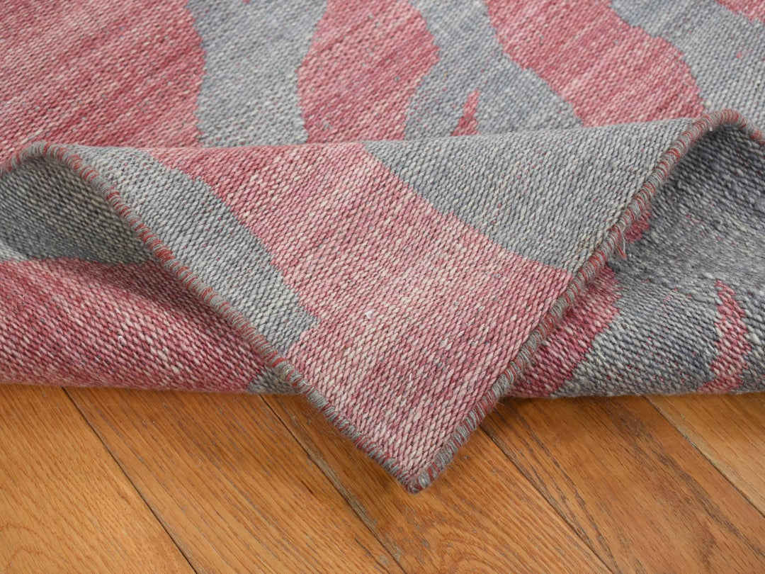 4'0" x 6'0" New Hand Woven Grey Wool Rectangle Oriental Rug - MOA10287929