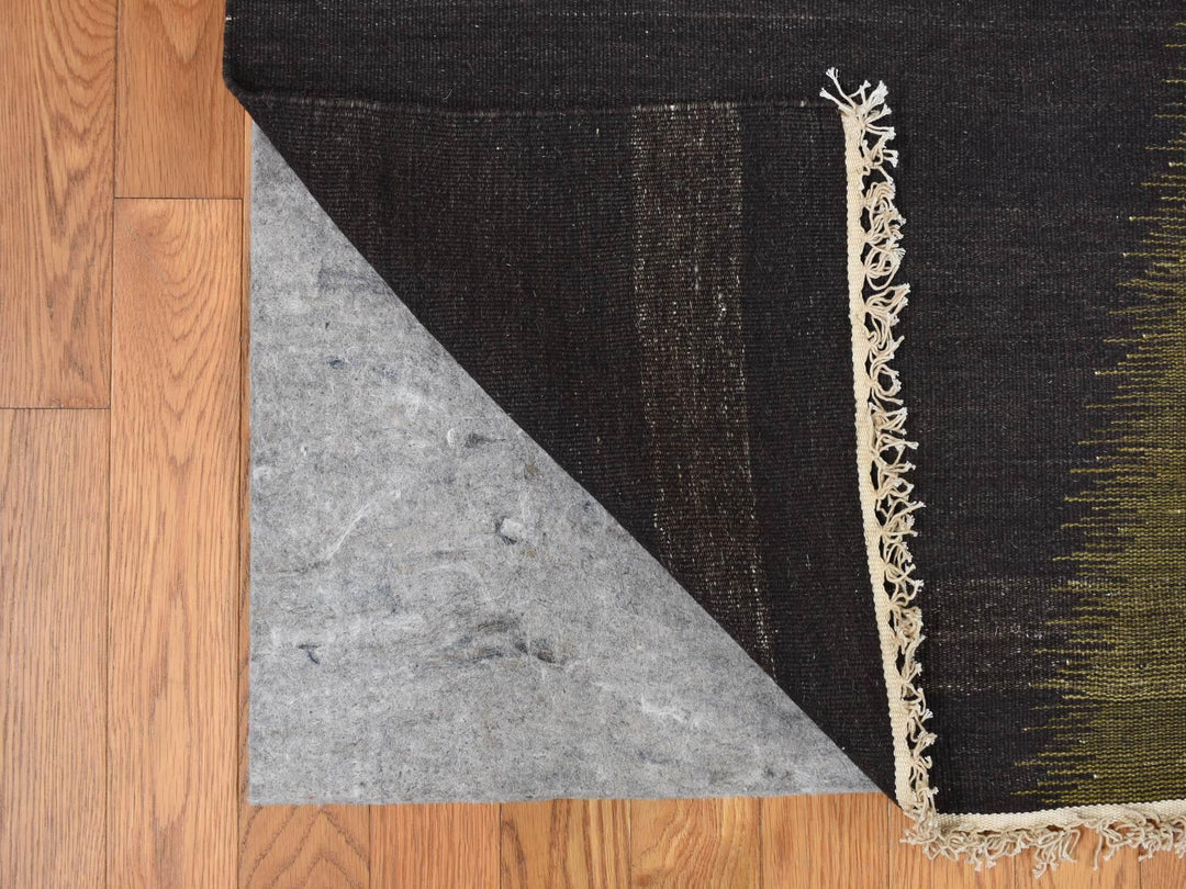 10'0" x 14'6" New Hand Woven Green Wool Rectangle Oriental Rug - MOA10287936