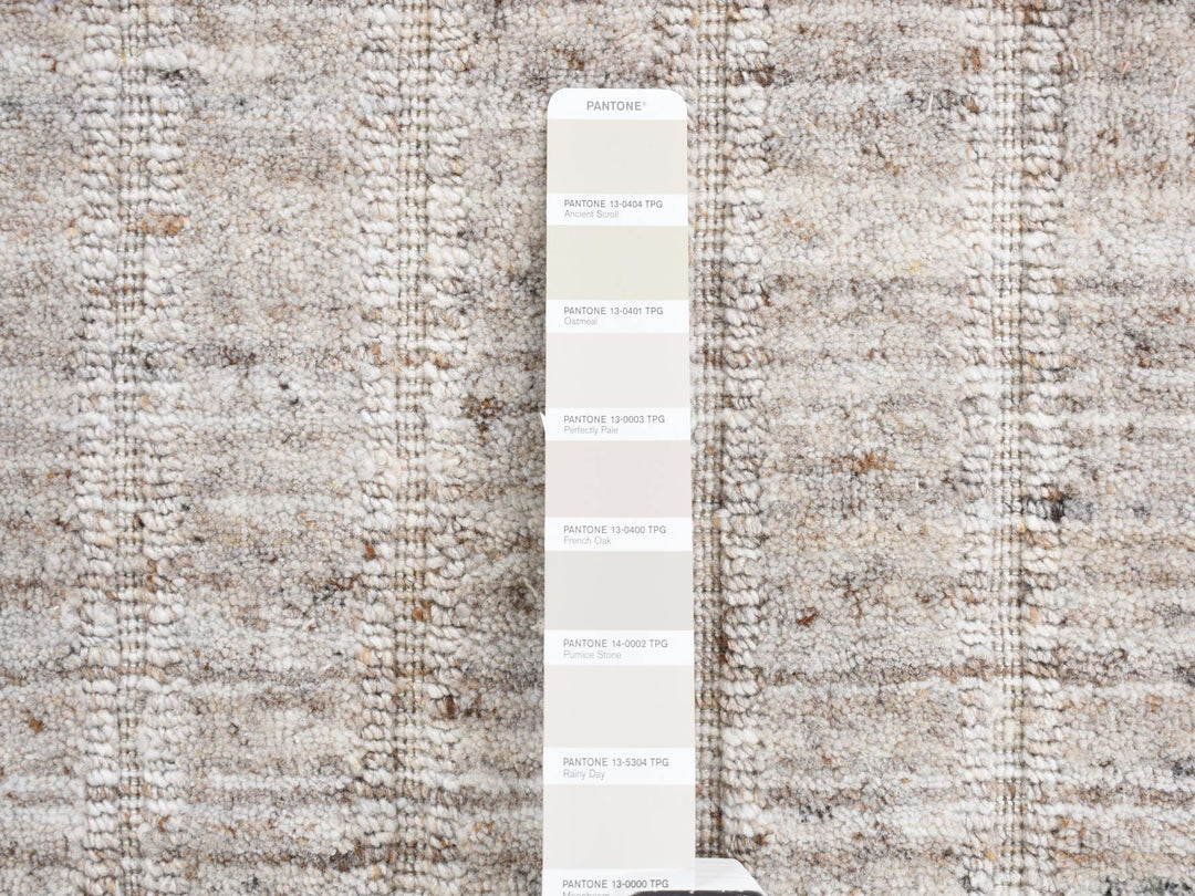 1'5" x 1'6" New Hand Loomed Grey Wool Rectangle Oriental Rug - MOA10287941