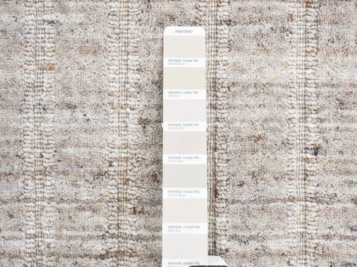 1'5" x 1'6" New Hand Loomed Grey Wool Rectangle Oriental Rug - MOA10287941