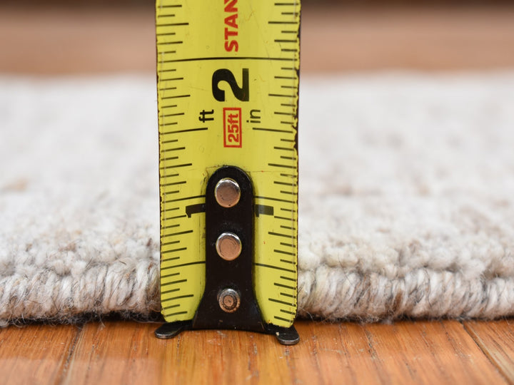 1'5" x 1'6" New Hand Loomed Grey Wool Rectangle Oriental Rug - MOA10287941