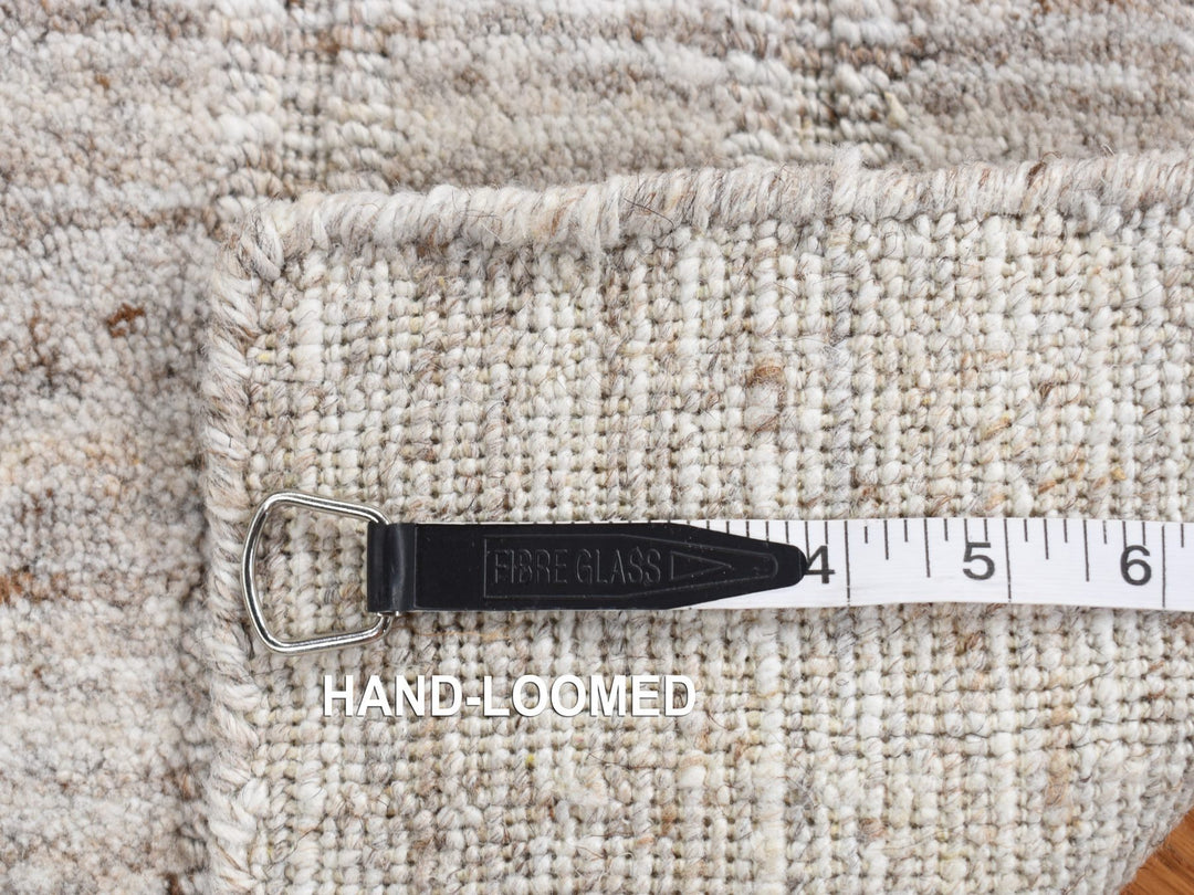 1'5" x 1'6" New Hand Loomed Grey Wool Rectangle Oriental Rug - MOA10287941