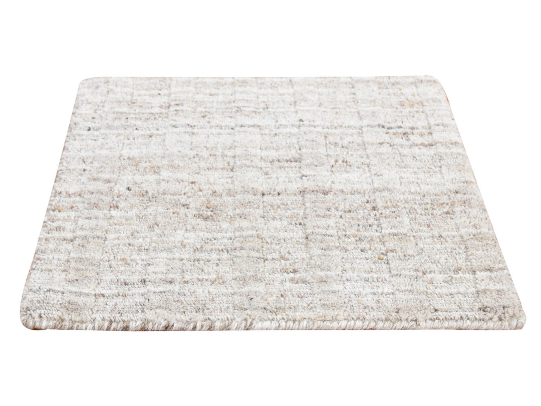 1'6" x 1'6" New Hand Loomed Grey Wool Rectangle Oriental Rug - MOA10287943