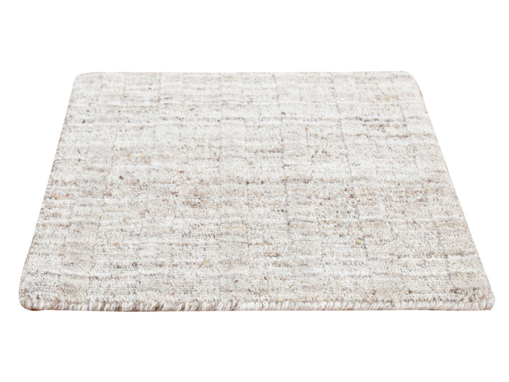 1'6" x 1'6" New Hand Loomed Grey Wool Rectangle Oriental Rug - MOA10287943