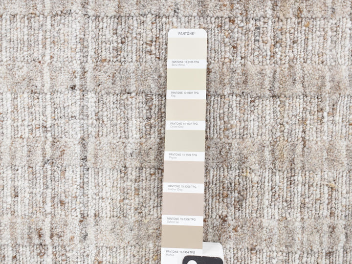 1'6" x 1'6" New Hand Loomed Grey Wool Rectangle Oriental Rug - MOA10287943