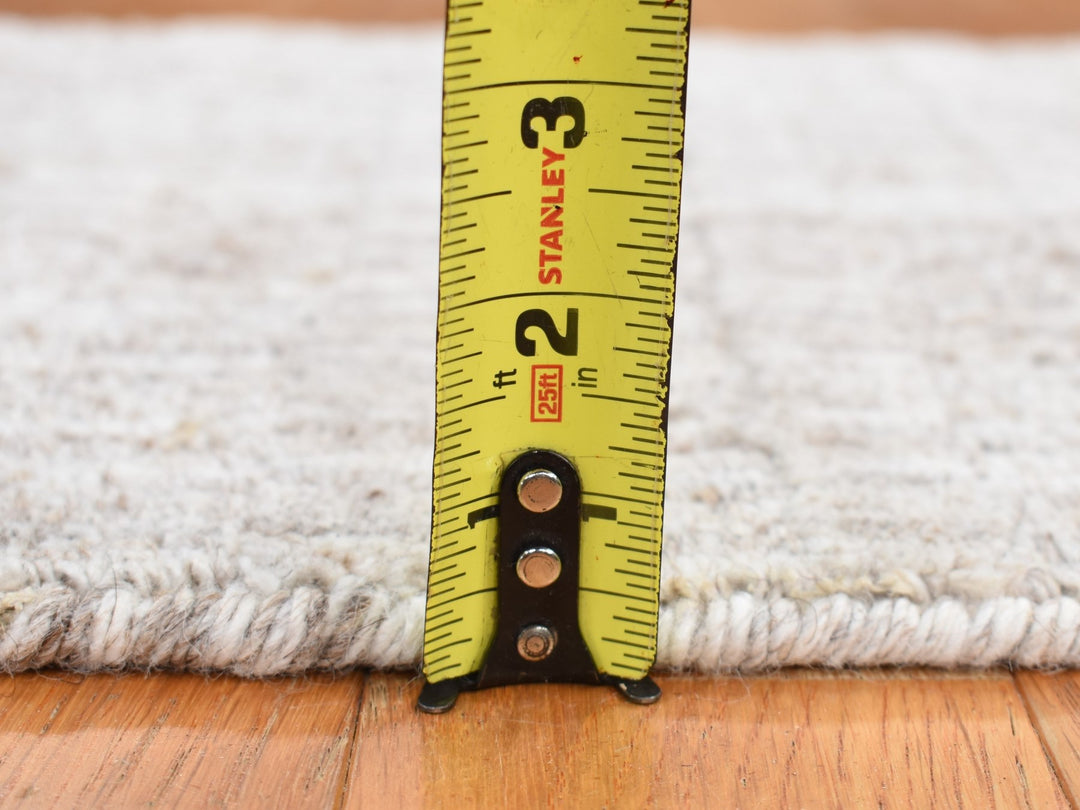 1'6" x 1'6" New Hand Loomed Grey Wool Rectangle Oriental Rug - MOA10287943