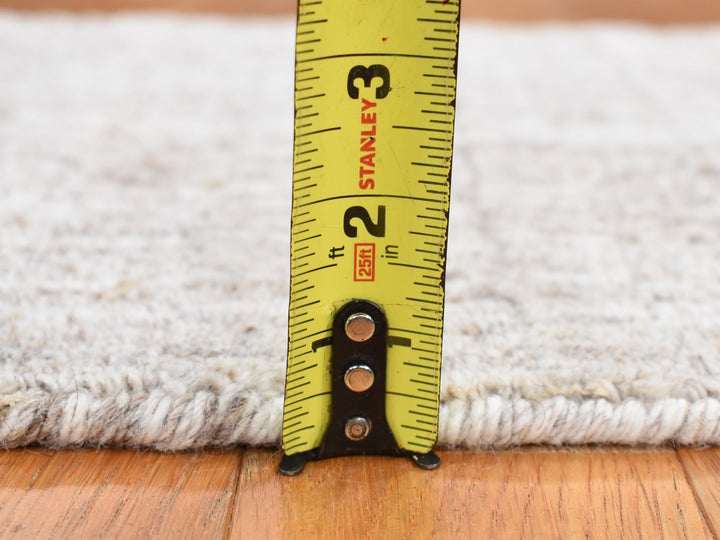 1'6" x 1'6" New Hand Loomed Grey Wool Rectangle Oriental Rug - MOA10287943