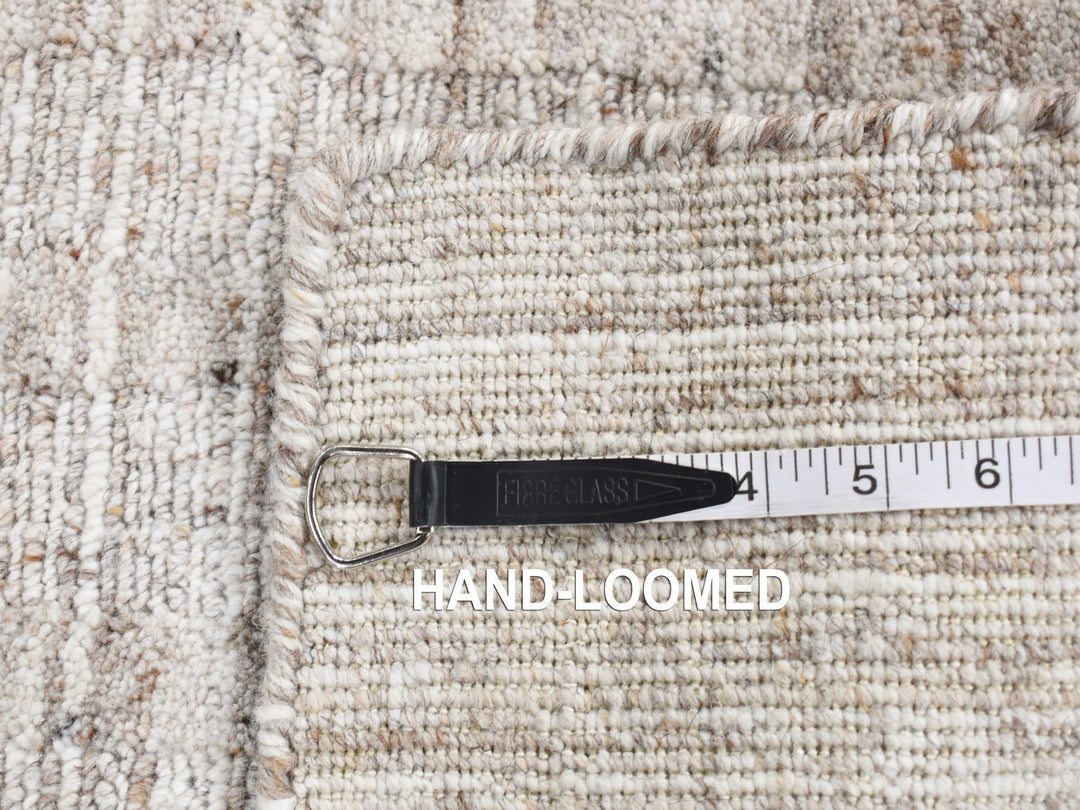 1'6" x 1'6" New Hand Loomed Grey Wool Rectangle Oriental Rug - MOA10287943