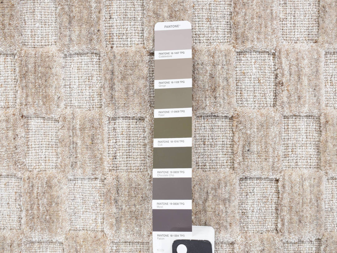 1'6" x 1'6" New Hand Loomed Grey Wool Rectangle Oriental Rug - MOA10287944