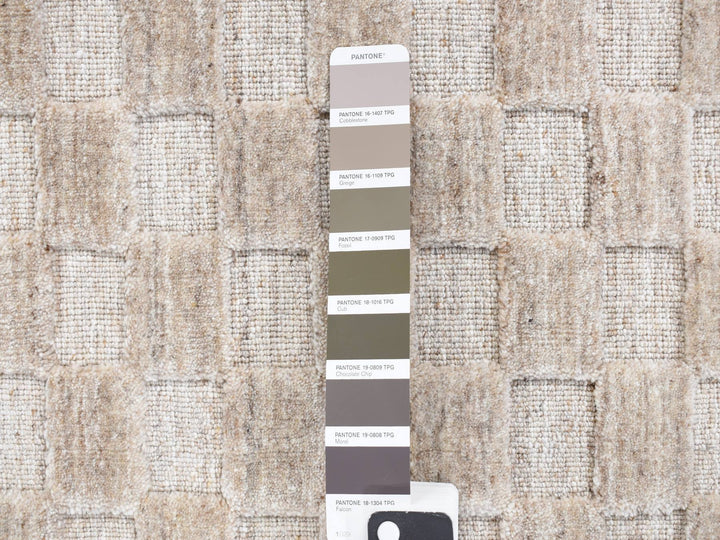 1'6" x 1'6" New Hand Loomed Grey Wool Rectangle Oriental Rug - MOA10287944