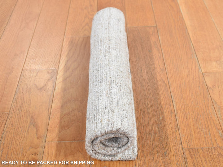 1'6" x 1'6" New Hand Loomed Grey Wool Rectangle Oriental Rug - MOA10287944