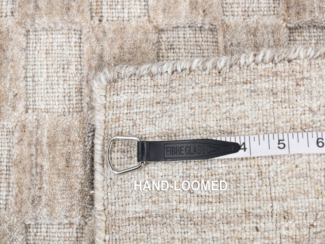 1'6" x 1'6" New Hand Loomed Grey Wool Rectangle Oriental Rug - MOA10287944