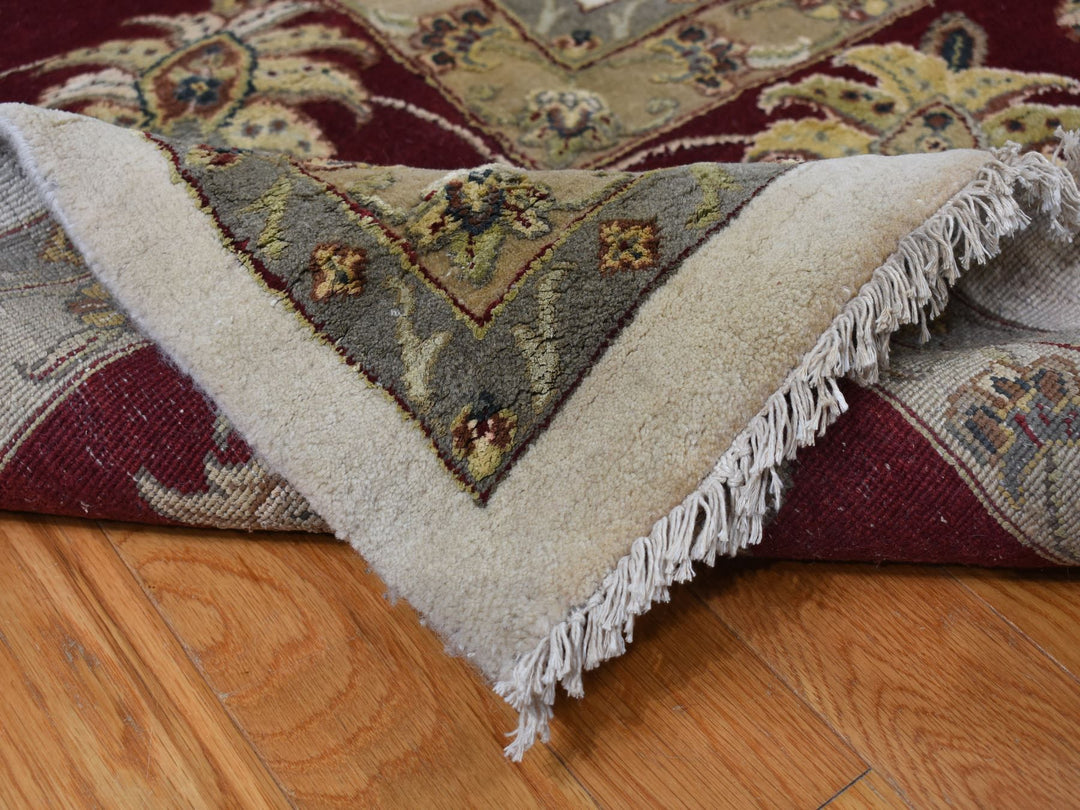 12'0" x 18'2" New Hand Knotted Ivory Wool & Silk Rectangle Oriental Rug - MOA10287952