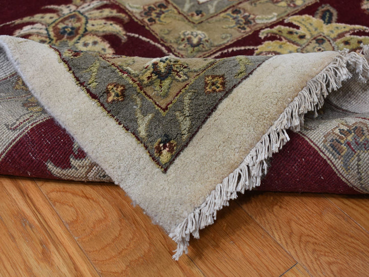 12'0" x 18'2" New Hand Knotted Ivory Wool & Silk Rectangle Oriental Rug - MOA10287952