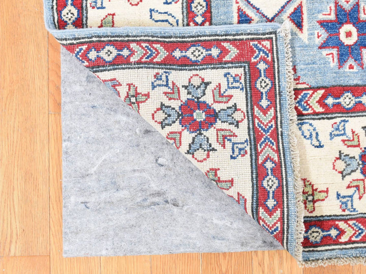 5'3" x 19'9" New Hand Knotted Blue Wool Runner Oriental Rug - MOA10287986