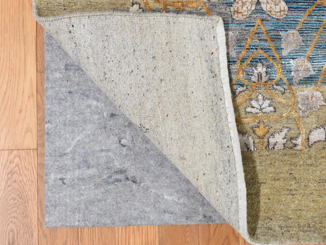 12'2" x 15'4" New Hand Knotted Brown Wool & Silk Rectangle Oriental Rug - MOA10287995