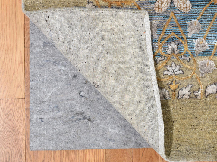 12'2" x 15'4" New Hand Knotted Brown Wool & Silk Rectangle Oriental Rug - MOA10287995