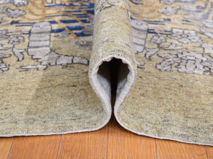 12'2" x 15'4" New Hand Knotted Brown Wool & Silk Rectangle Oriental Rug - MOA10287995