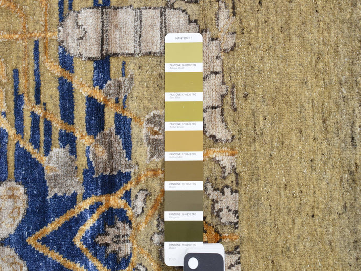 12'2" x 15'4" New Hand Knotted Brown Wool & Silk Rectangle Oriental Rug - MOA10287995