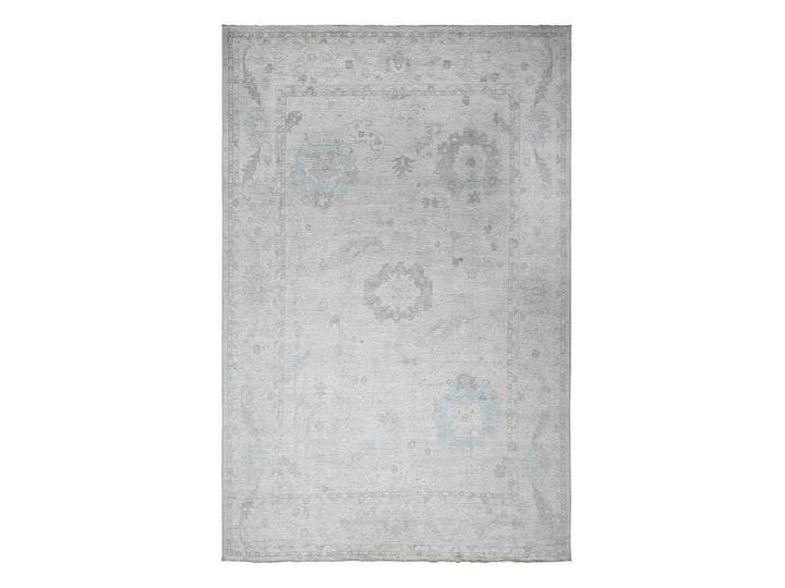 14'0" x 18'11" New Hand Knotted Grey Wool Rectangle Oriental Rug - MOA10288070