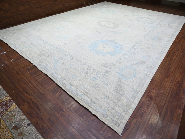 14'0" x 18'11" New Hand Knotted Grey Wool Rectangle Oriental Rug - MOA10288070