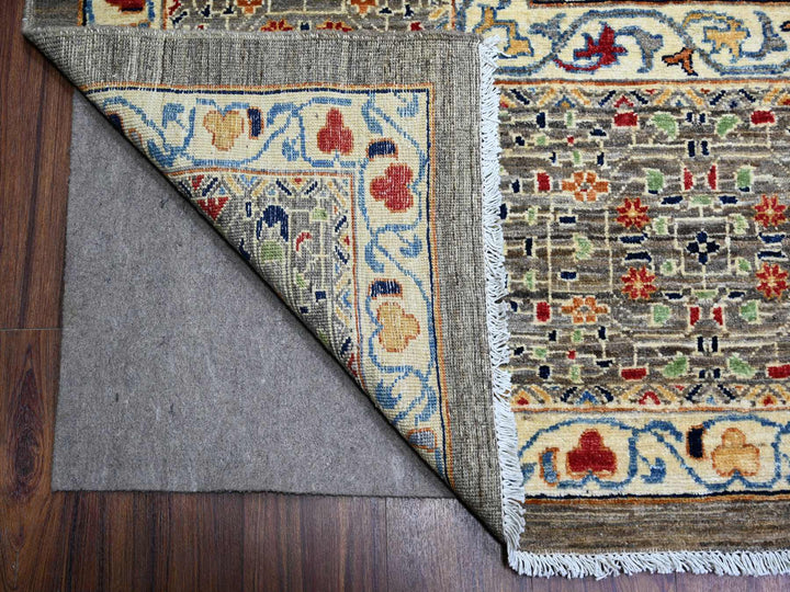 12'0" x 15'9" New Hand Knotted Grey Wool Rectangle Oriental Rug - MOA10288207