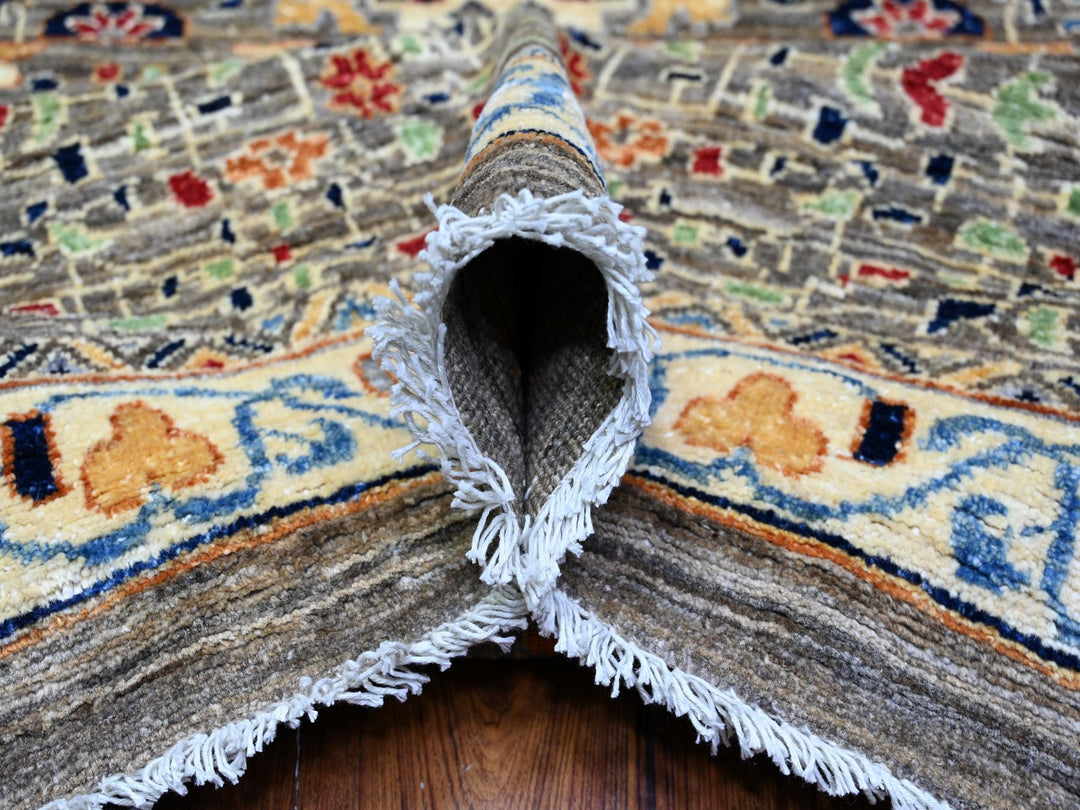 12'0" x 15'9" New Hand Knotted Grey Wool Rectangle Oriental Rug - MOA10288207