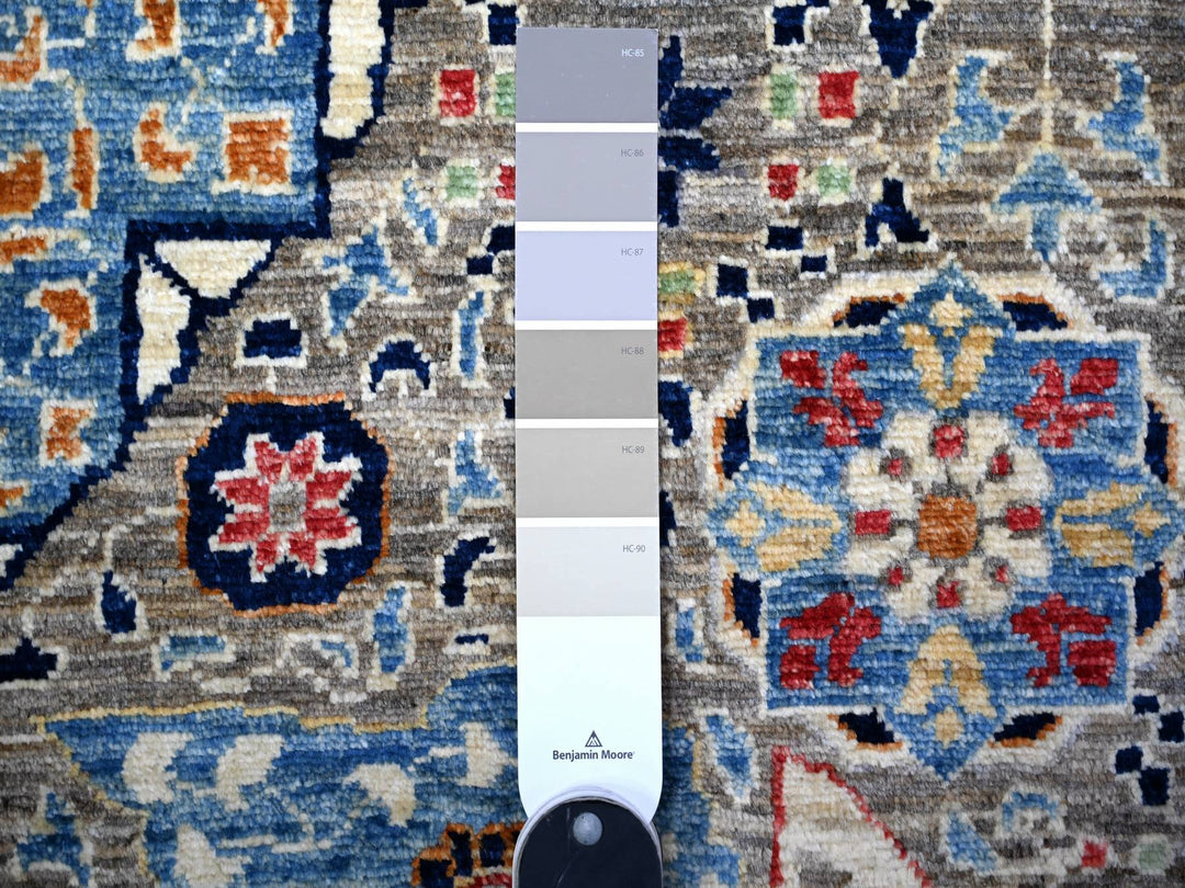 12'0" x 15'9" New Hand Knotted Grey Wool Rectangle Oriental Rug - MOA10288207