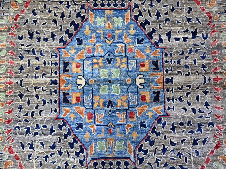 12'0" x 15'9" New Hand Knotted Grey Wool Rectangle Oriental Rug - MOA10288207