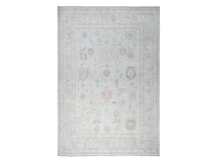 14'0" x 17'6" New Hand Knotted Grey Wool Rectangle Oriental Rug - MOA10288232