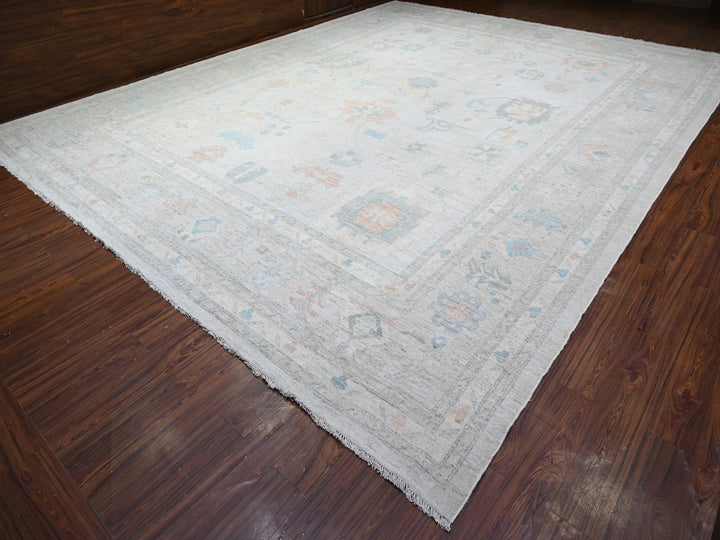 14'0" x 17'6" New Hand Knotted Grey Wool Rectangle Oriental Rug - MOA10288232