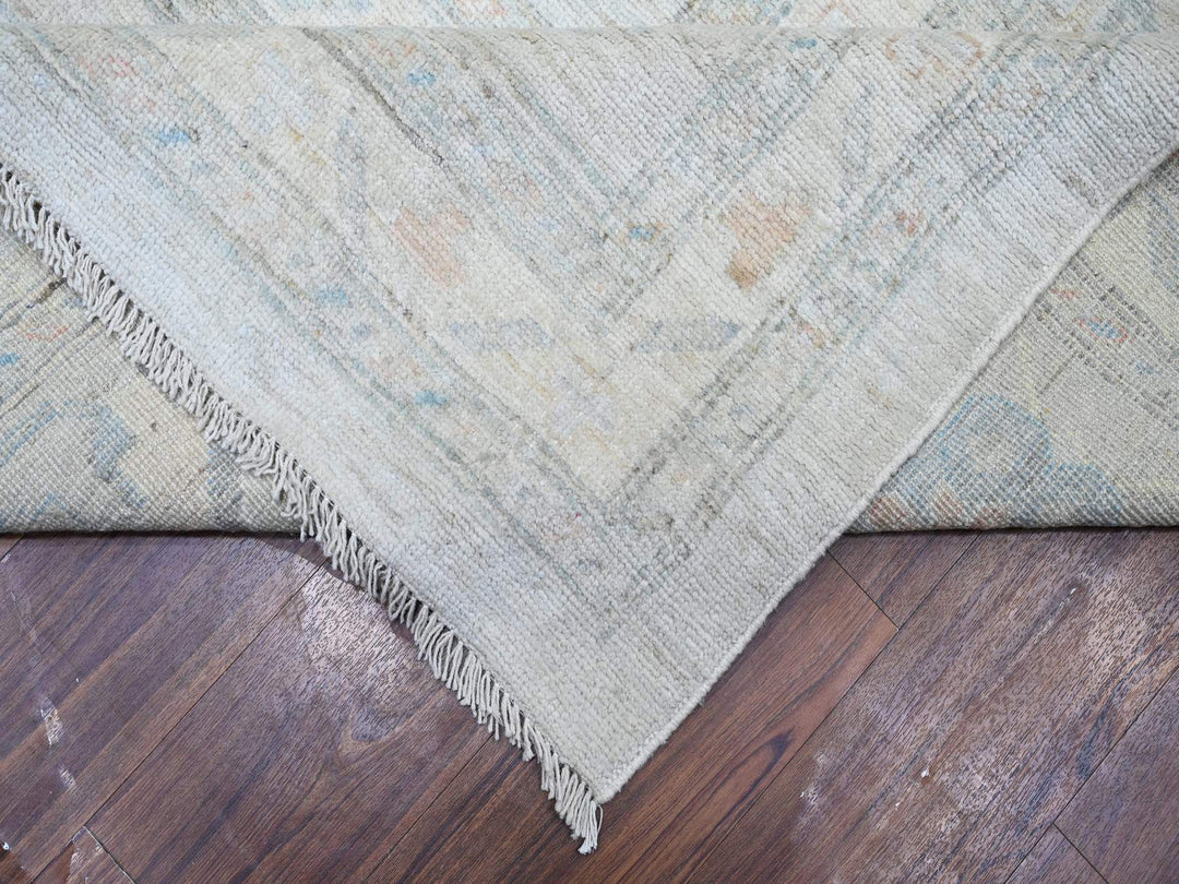 14'0" x 17'6" New Hand Knotted Grey Wool Rectangle Oriental Rug - MOA10288232