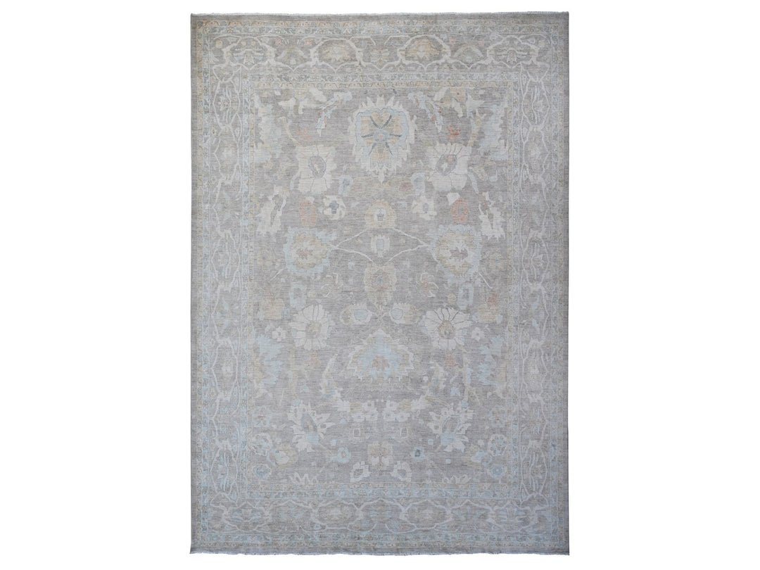 13'11" x 17'0" New Hand Knotted Grey Wool Rectangle Oriental Rug - MOA10288785