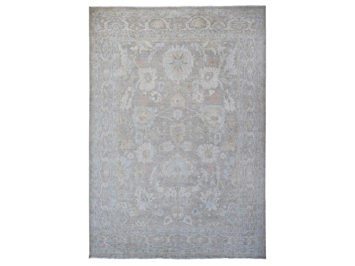 13'11" x 17'0" New Hand Knotted Grey Wool Rectangle Oriental Rug - MOA10288785