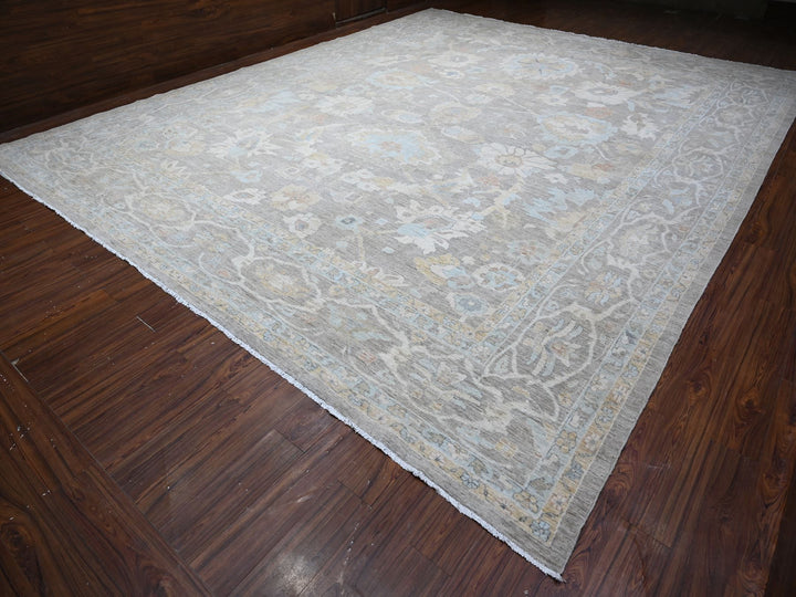 13'11" x 17'0" New Hand Knotted Grey Wool Rectangle Oriental Rug - MOA10288785