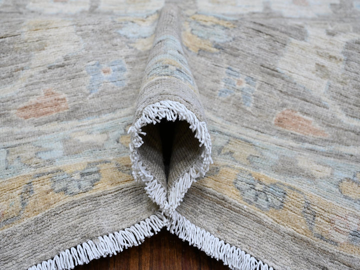 13'11" x 17'0" New Hand Knotted Grey Wool Rectangle Oriental Rug - MOA10288785