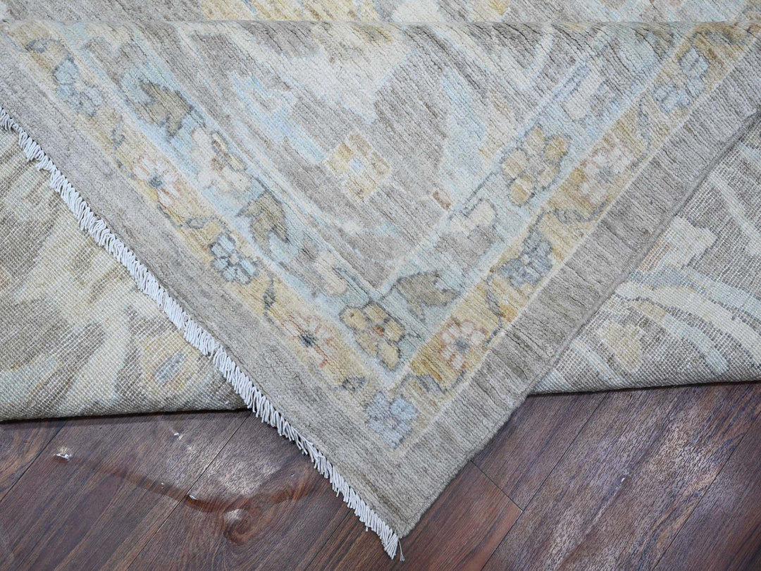 13'11" x 17'0" New Hand Knotted Grey Wool Rectangle Oriental Rug - MOA10288785