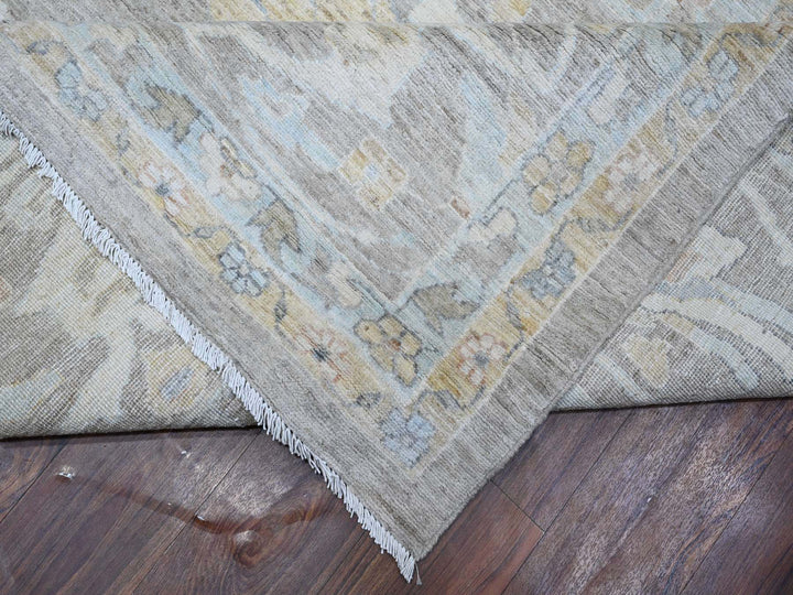 13'11" x 17'0" New Hand Knotted Grey Wool Rectangle Oriental Rug - MOA10288785