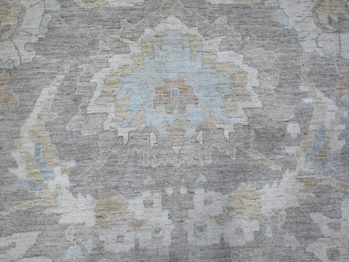 13'11" x 17'0" New Hand Knotted Grey Wool Rectangle Oriental Rug - MOA10288785