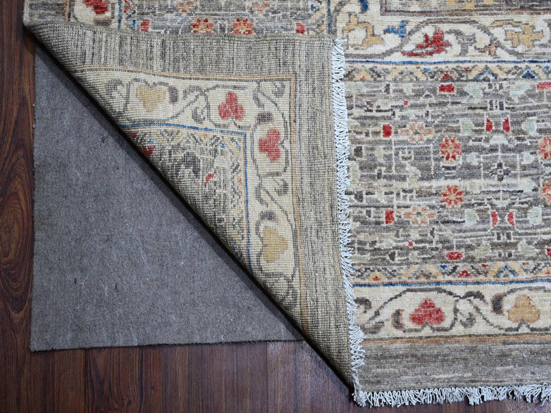 12'3" x 15'5" New Hand Knotted Grey Wool Rectangle Oriental Rug - MOA10288870