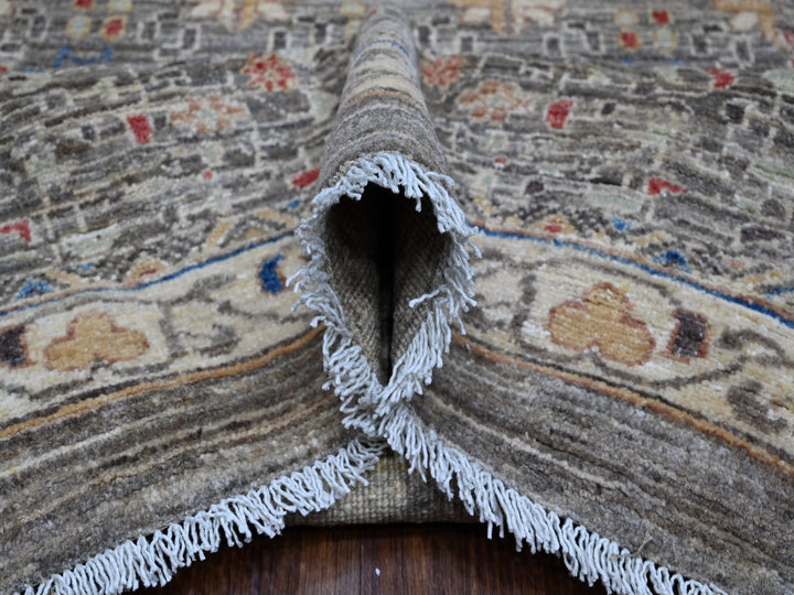 12'3" x 15'5" New Hand Knotted Grey Wool Rectangle Oriental Rug - MOA10288870