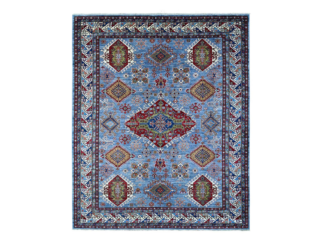 8'2" x 9'10" New Hand Knotted Grey Wool Rectangle Oriental Rug - MOA10288912