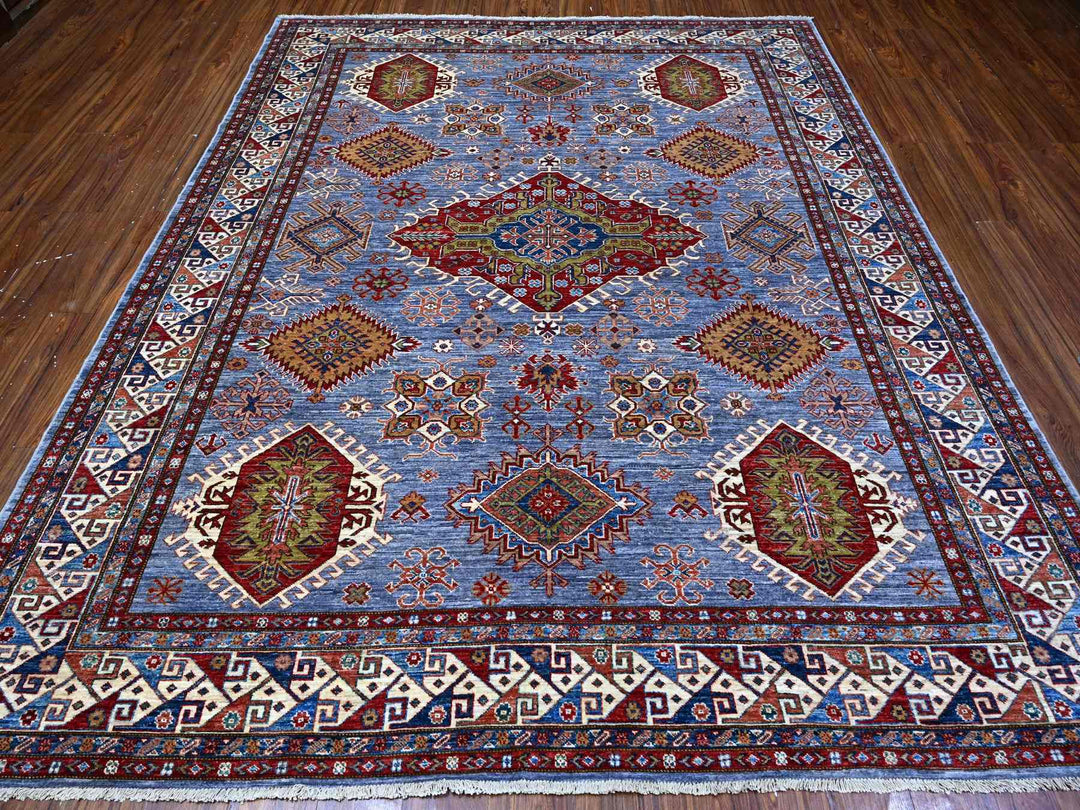 8'2" x 9'10" New Hand Knotted Grey Wool Rectangle Oriental Rug - MOA10288912