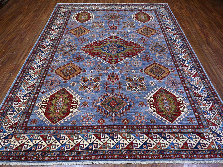 8'2" x 9'10" New Hand Knotted Grey Wool Rectangle Oriental Rug - MOA10288912