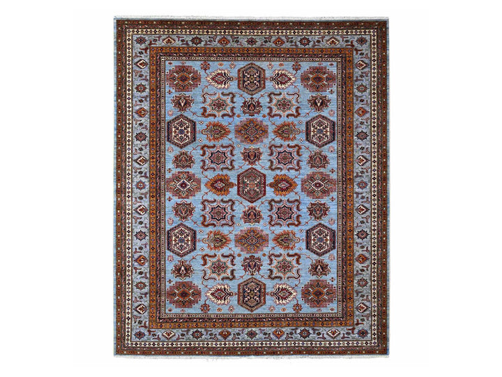 8'3" x 9'8" New Hand Knotted Blue Wool Rectangle Oriental Rug - MOA10288913