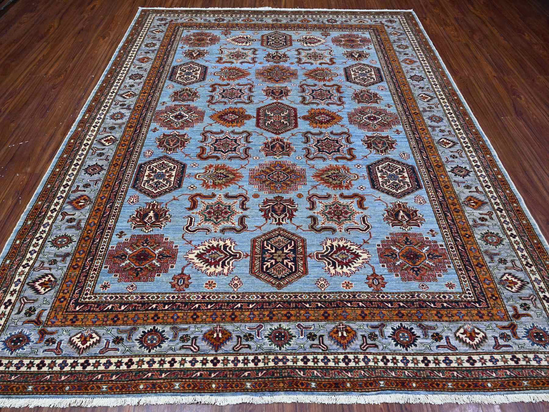 8'3" x 9'8" New Hand Knotted Blue Wool Rectangle Oriental Rug - MOA10288913