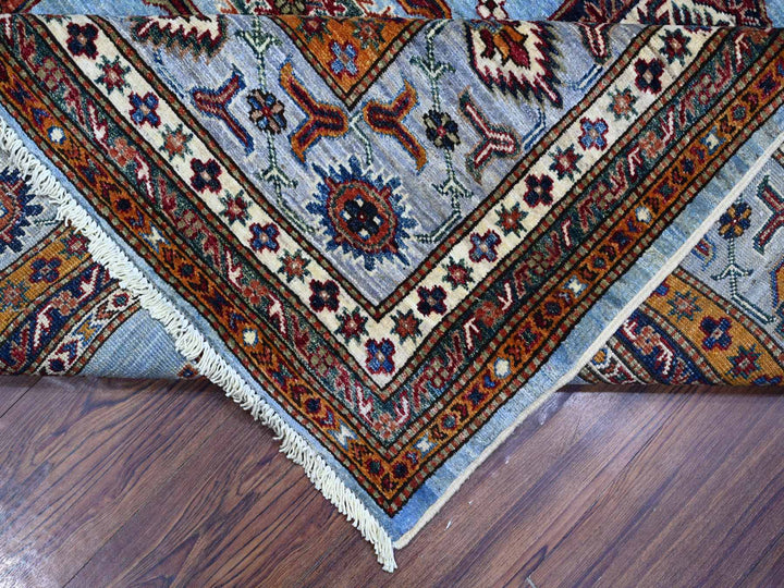 8'3" x 9'8" New Hand Knotted Blue Wool Rectangle Oriental Rug - MOA10288913