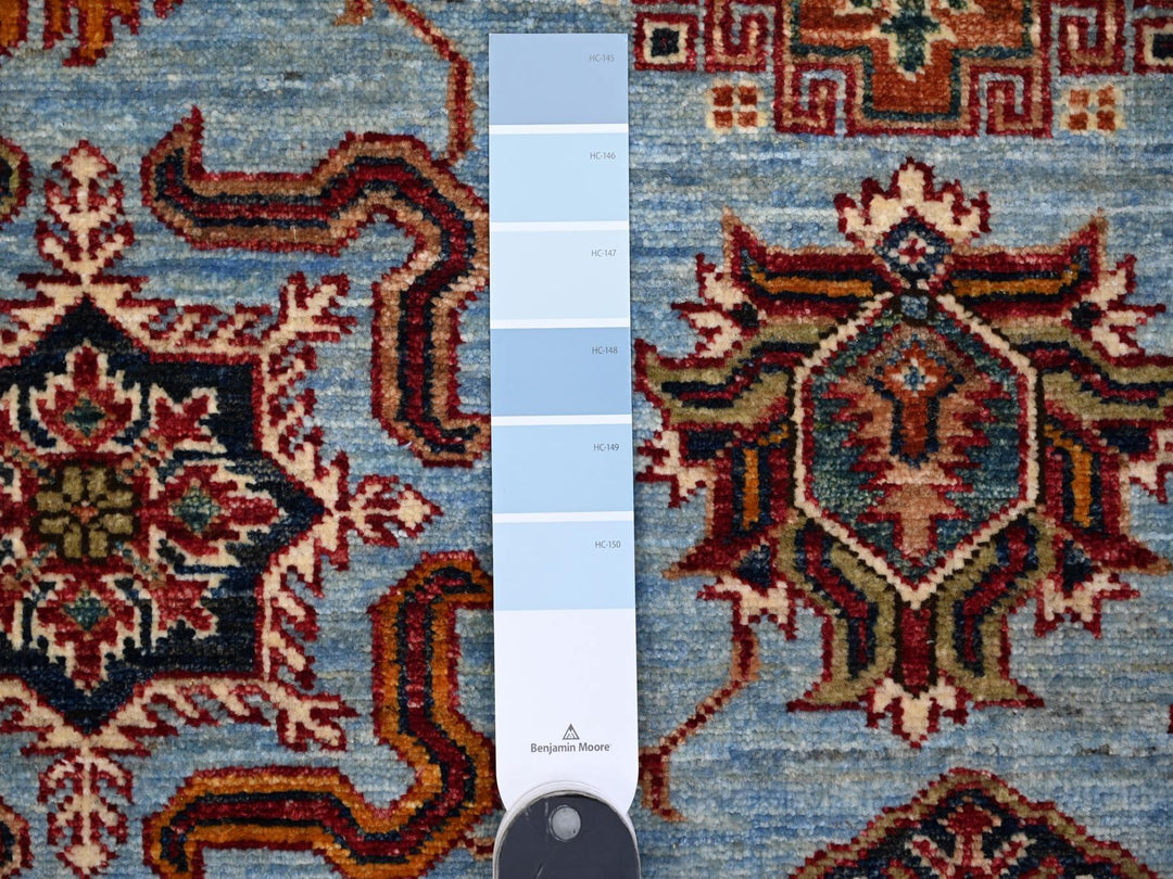 8'3" x 9'8" New Hand Knotted Blue Wool Rectangle Oriental Rug - MOA10288913