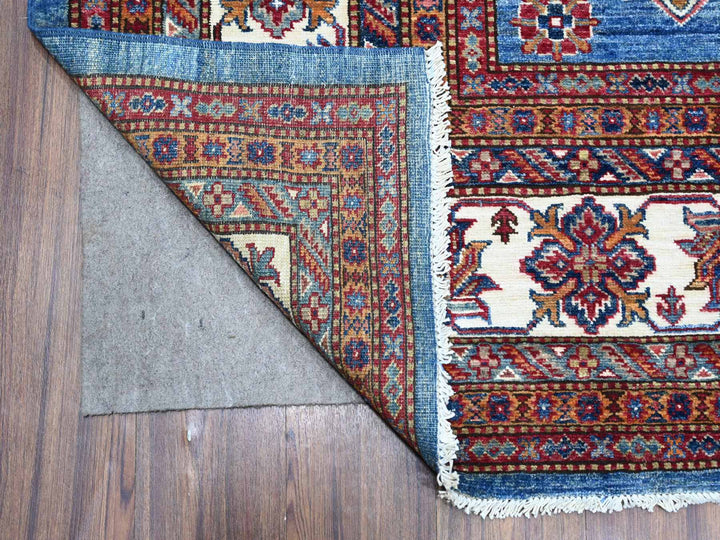 8'0" x 9'11" New Hand Knotted Blue Wool Rectangle Oriental Rug - MOA10288914