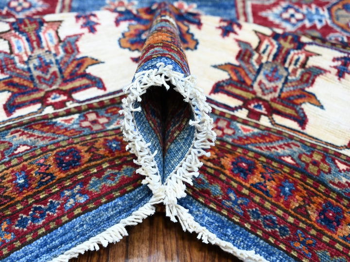 8'0" x 9'11" New Hand Knotted Blue Wool Rectangle Oriental Rug - MOA10288914